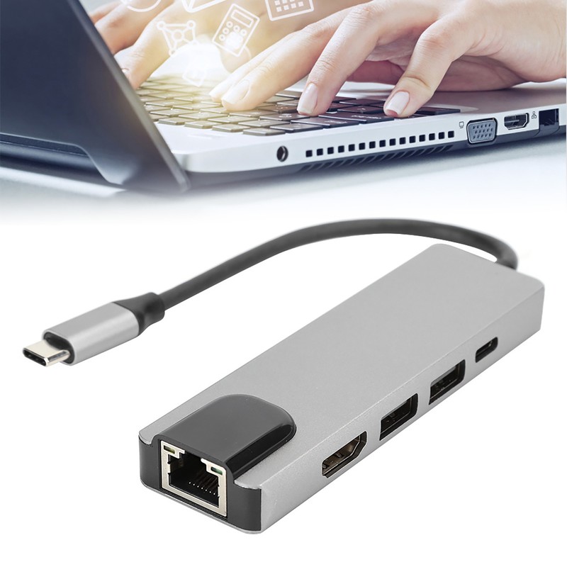 5 in 1 TypeC Hub to Hdmi Adapter 4K TypeC