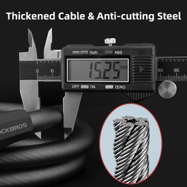 ROCKBROS Bicycle Lock Cable Lock 120 cm x 15 mm / 180 cm x 15 mm 5-Piece Combination Lock with High Security Level Waterproof PVC and Steel