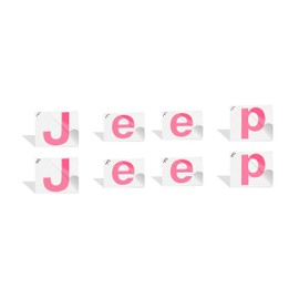 Reflective Concepts - 2018-2025 Jeep Compass MP - Jeep Front and Rear Emblem Overlay Decal Stickers - (Color: Hot Pink)