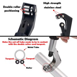 Farbetter Bicycle Tube Cutter, Mountain Bike Front Tube Cutting Tool, Bike Front Head Fork Handlebar Tube, Seat Post Cutter, 6-42mm/ 4-30mm Open Caliber with a Spare Blade (Black)