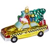 Kurt Adler NYC Checker Taxi with Tree Glass Ornament, 5.35-Inch
