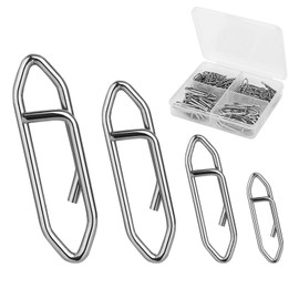 Kiqeres 125 Pcs Fishing Power Speed Clips (S:75, M:25, L:15, XL:10), High Strength Stainless Steel Speed Clip for Fishing Lure Quick Change, Freshwater Saltwater Lure Connector Tackle (Silver)