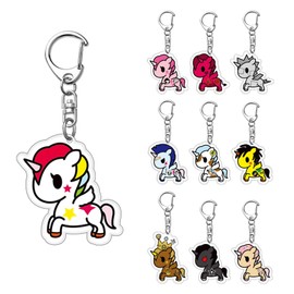 Tokidoki Keychain Unicorno Keychain Acrylic Fashion Lobster Clasp Key Rings Bag Charm for Unicorno Fans Stellina Dolce Mooka