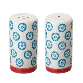 Bloomingville Emma Vintage Retro Salt and Pepper Shakers Diameter 3.5 cm Height 7 cm Blue Ceramic