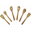 6 Piece 12" Bamboo Utensil Set, Spatula/turner, Slotted Spatula, Spatula