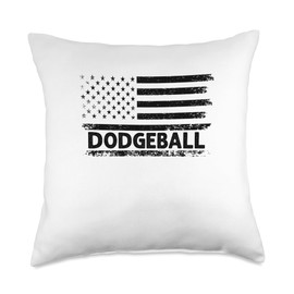 American USA Flag Dodgeball Dodge Ball Game Throw Pillow