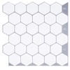 WalDecoo White 3D Hexagonal Peel and Stick Wall Tiles, 10