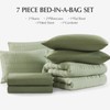 CASAAGUSTO Queen Comforter Set, 7 Pieces Sage Green Seersucker Bed