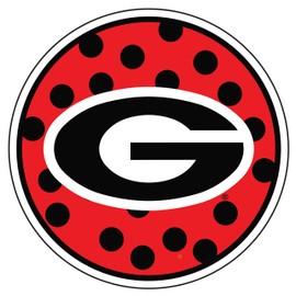 Craftique Georgia Bulldogs Decal (RED POLKA DOT G DECAL (4"), 4 in)