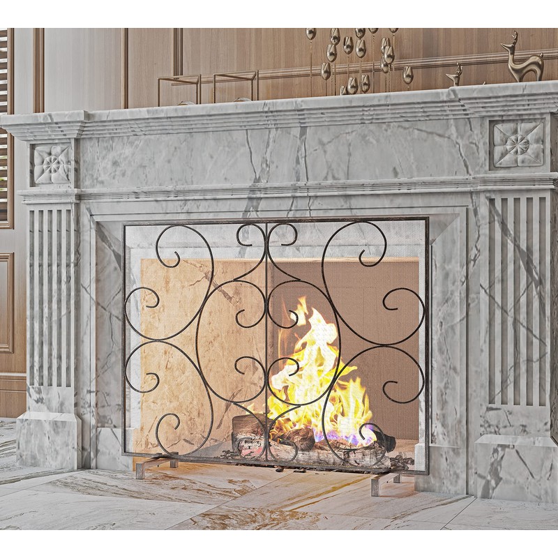 Kingson Single Panel Decorative Flat Fireplace Screen Cover Handcrafted Durable