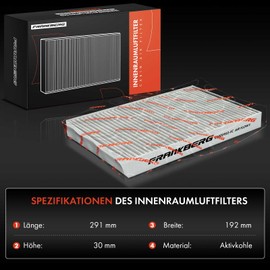 Frankberg 2 x Cabin Air Filter Pollen Filter with Activated Carbon Compatible with Daily IV Daily V Massif Pick-up Massif Single Cab Massif Station Wagon 2006-2014 Replace# CU2952