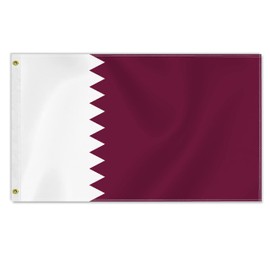 3×5 FT Qatar Flag, Large 75D Qatari National Outdoor Banner,Decor For Patio Garden With Brass Gromment