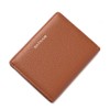 Belsmi Women Small Slim Minimalist Leather Bifold Trifold Wallets, Brown,