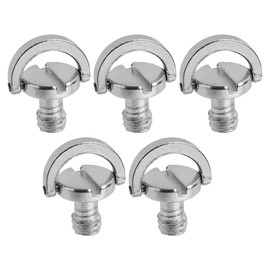 Yenvory 1/4 Inch Camera Mounting Screws, 5 Pieces, Quick Release D-Ring Screws for DSLR Camera, Tripod, Monopod and Quick Release Plate