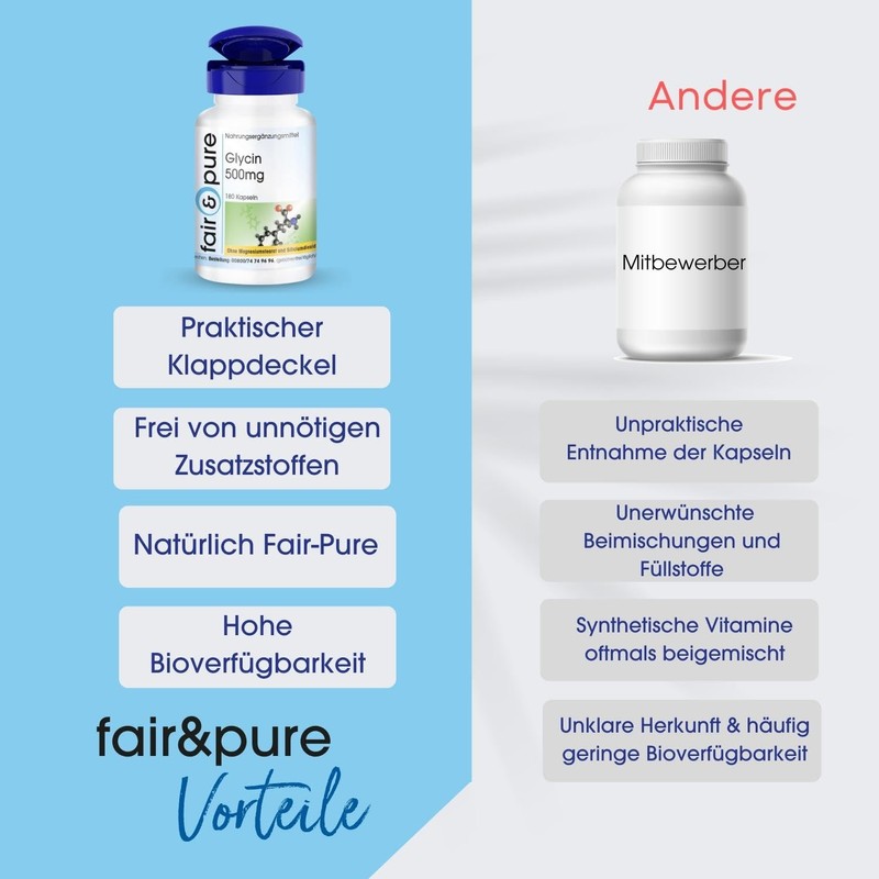 Fair & Pure® - Glycin 500mg - vegan - ohne