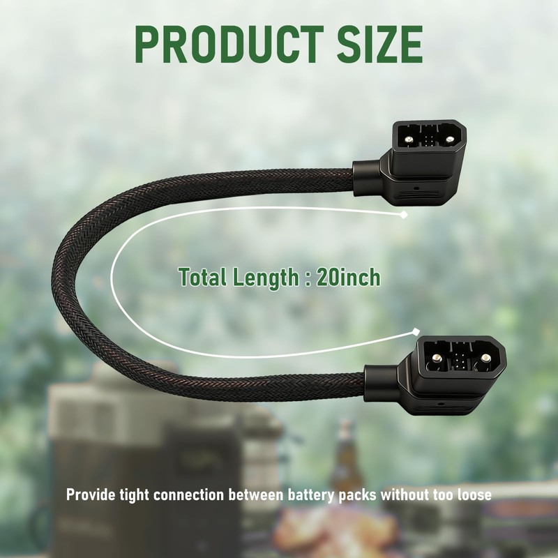 for EcoFlow Extra Battery Power Cord - 40 Inch Gray