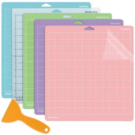 ANBOWEI Cutting Mat for Cricut Maker and Explore, 5 Pack Plotter Mat 12x12 Inch Variety Grip Vinyl Mats Include LightGrip/StandardGrip/StrongGrip/FabricGrip for Cricut Accessories