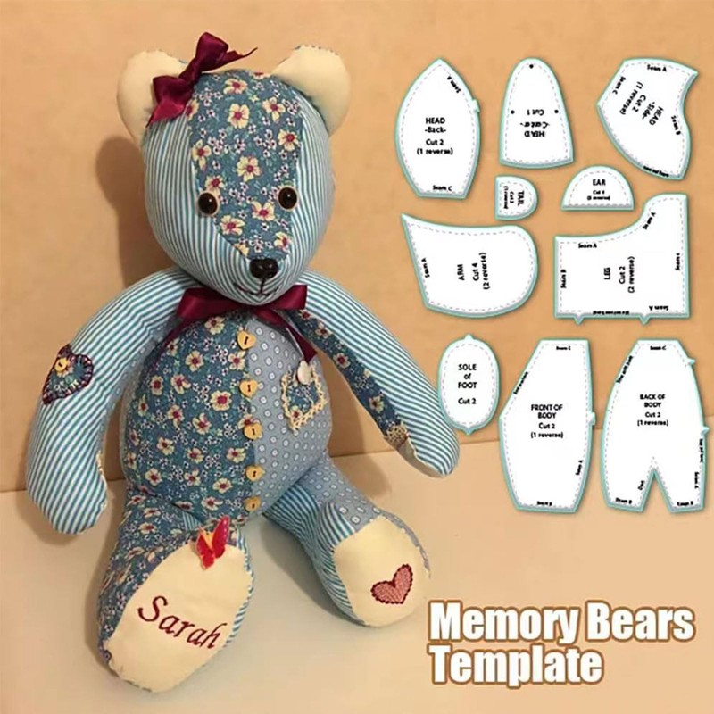 rflaueo 1pc Memory Bear Template 15 in Memory Bear Template