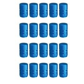 SENZEAL 20PCS Tire Valve Stem Caps Round Aluminum Car Tyre Valve Dust Caps Universal Valve Stem Covers Replacement for Bikes Cars Motorcycles Trucks SUVs (Sky Blue)