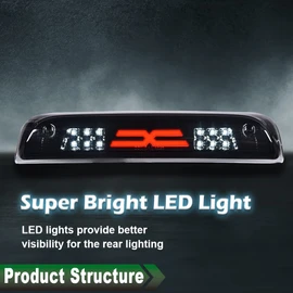 GRAND ORANGE LED 3rd Brake Light Compatible with 2014-2020 Chevy Silverado 1500/15-20 Chevy Silverado 2500HD 3500HD/14-20 GMC Sierra 1500/2015-2020 GMC Sierra 2500HD 3500HD