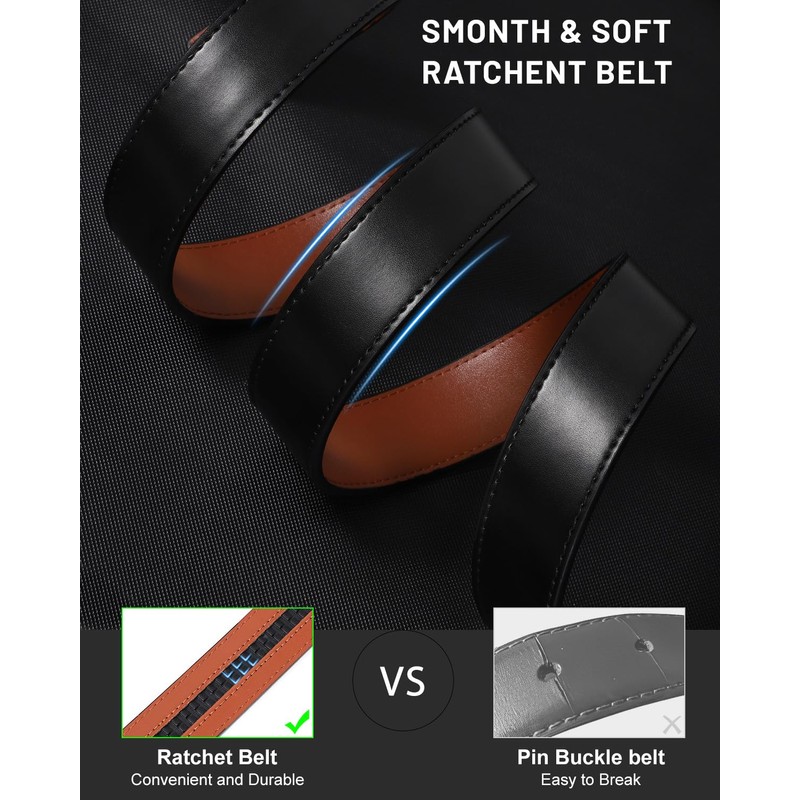 Beltroad Ratchet Belt Strap for Men Leather Belts Without Buckle