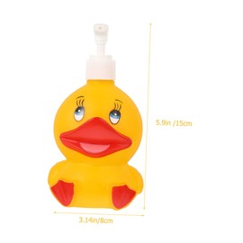 Kichvoe 2Pcs Adorable Household Shampoo Dispenser Cartoon Lotion Bottles Duck Frog Stylish Refillable Pump Bottles for Home Hotel and Dormitory Use