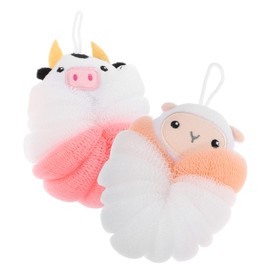 Baluue Bath Balls 2pcs Loofahs for Bathing Body Scrubbers Anti-slip Long-lasting for Travel