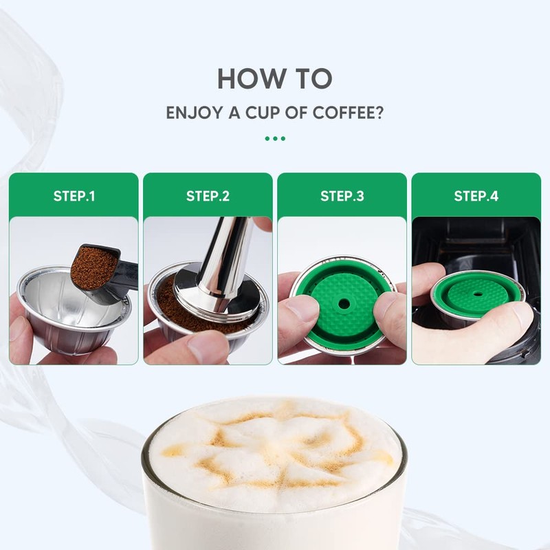 RECAFIMIL 2 Pack Reusable Cap Compatible with Nespresso Vertuo and
