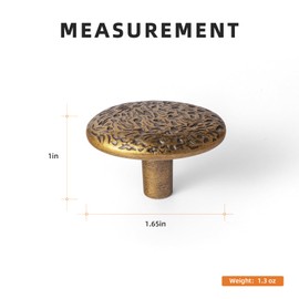 Goo-Ki 6 Pack Zinc Alloy Drawer Knobs-Big Oval Antique Brass Cabinet Knob