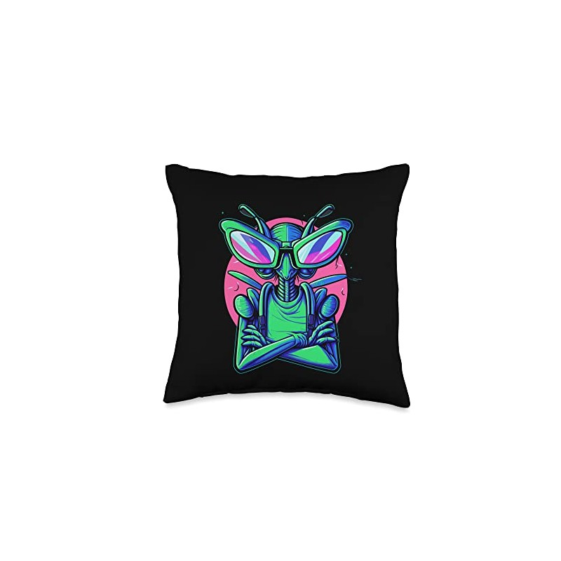 Mantis with Sunglasses Throw Pillow