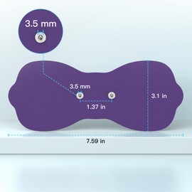 Tens Unit Wireless Electrode Pads, MASTOGO Replacement Electrode Pads with Standard 3.5mm Snap-on Connectors (4PCS/Set) (Purple)