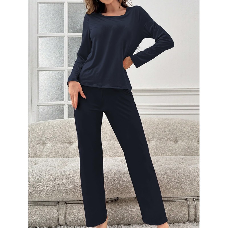 Bunanphy Soft Long Sleeve Floral Womens Pyjamas Set Two Piece