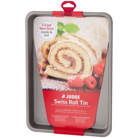 Judge Swiss Roll Tin, 32 x 23 x 2.5 cm, Steel, Grey