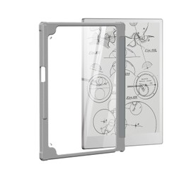 Xuanbeier Case Compatible with Remarkable Paper Pro 11.8" 2024 Released Tablet-Lightweight and Hard Transparent Back Shell Protective Book Folio Cover with Built-in Pen Holder,Gray-Clear