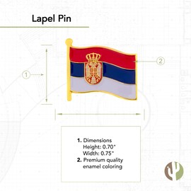 Desert Cactus Serbia Lapel Pin Country Enamel Made of Metal Souvenir Hat Men Women Patriotic (Waving Flag Pin)