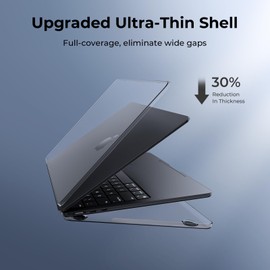 EooCoo [Ultra Thin Armor] Compatible with MacBook Air 15 inch Case M4 2025 2024 2023 M3 M2 A3241 A3114 A2941, [100% Match Starlight] Matte Protective Hard Shell with Keyboard Skin, Starlight Clear