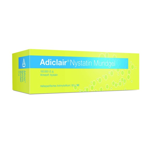Adiclair Nystatin Mouth Gel - Strong Against Yeast Infections in the Mouth Area, 50 g