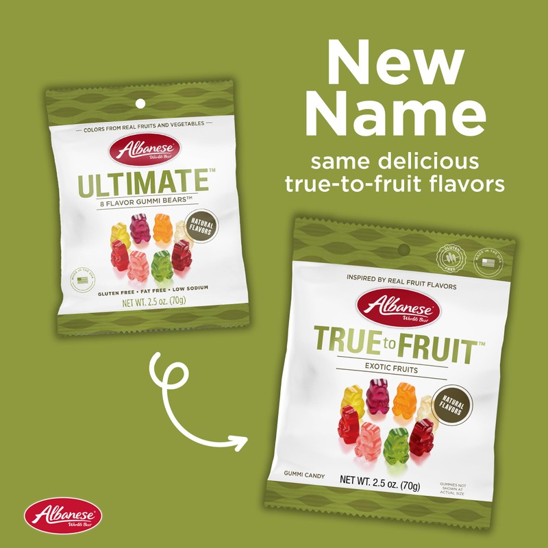 Albanese World's Best Snack Pack,True to Fruit Exotic Fruits Gummies,