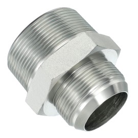 PATIKIL Pipe Adapter Connector 1-7/8" Male 37 ° Flare JIC x 2" Male R Pipe Fitting Oil Feed Restrictor Fitting Hydraulic Connector for Oil Steam Water Pipelines System