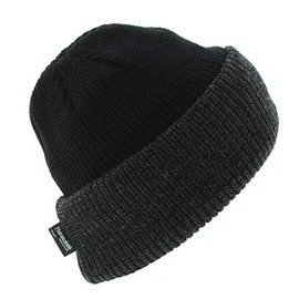 Milani Thinsulate 40 Gram Windchill Insulated Winter Cold Weather Beanie Skull Cap (Black/Grey Cuff)