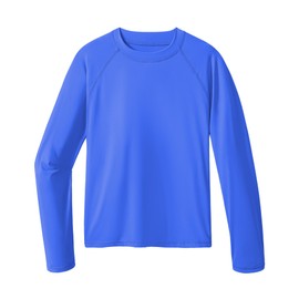 HASMES Kids Boys Swim Vest Rash Vest Long Sleeve Rash Guard UPF 50+ Sun Protection Swimming Top Quick Dry 6-15 Years, Sky Blue 10-11 Years