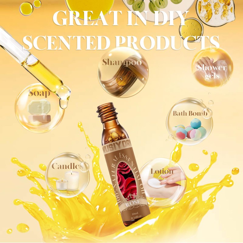 wusiyork Rose Essential Oil 10ML - 100% Pure and Natural