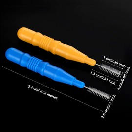 BBTO 100 Pcs Braces Dental Brush Flosser for Cleaner Interdental Brush Toothpick Tooth Flossing Head Oral Dental Toothpick Cleaners Cleaning Tool(Orange and Blue)
