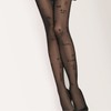 MARILYN Elegant Tights with Motif and Lettering, 40 Denier, Black
