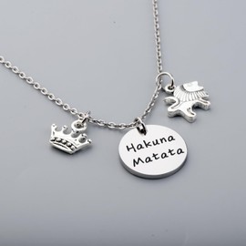 MAOFAED Movie Inspired Gift Lion Inspirational Quote Necklace For Her Friend Birthday Gift Christmas Gift Friendship Gift (hakunaNe CA)