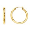 14K Yellow Gold 2MM Shiny Round Tube Hoop Earrings, 15mm