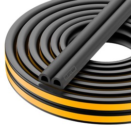 Nest Wood Foam Door and Window Seal Strip, High Elasticity, High Adhesion Rubber Insulation Tape, Windproof Soundproof Door Foam (Black, 19FT/6meters)