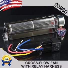 225FWY Hi-TECH 8” CROSS FLOW CAR STEREO AMPLIFIER COMPONENT COOLING FAN RELAY HARNESS