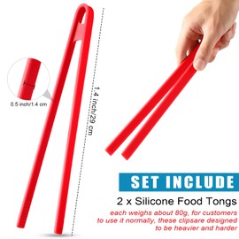 2 Pieces 11.8 Inch Silicone Trivet Tongs for Cooking Silicone Tongs Kitchen Utensils Heat Resistant Non-Stick Silicone Food Tongs Cooking Tongs BBQ Grilling Tongs (Black)