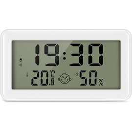 AMIR Hygrometer Room Thermometer Indoor, Digital Thermometer Humidity Meter with 4” Large LCD Screen, Accurate Temperature and Humidity Monitor, Comfort Level, Clock, Alarm, ℃/℉, Max/Min Value, Date